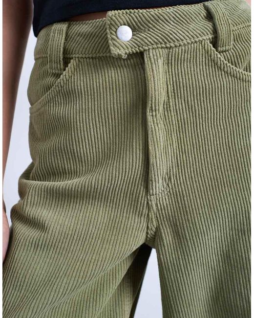 TOPSHOP White Cord High Rise Barrel Leg Trouser
