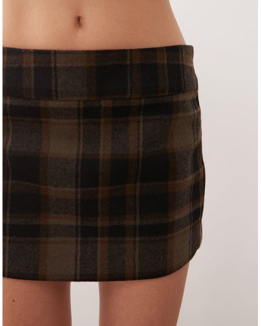 Monki Women's Natural Low Waisted Tailored Mini Skirt