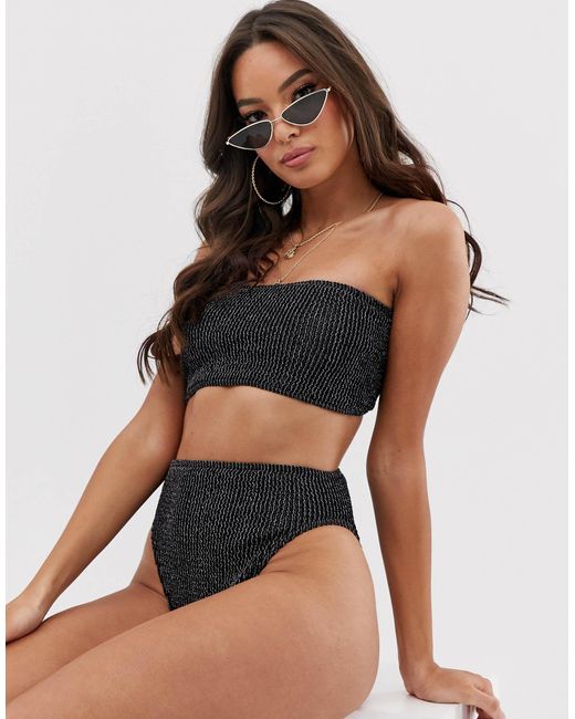 crinkle high waisted bikini bottoms