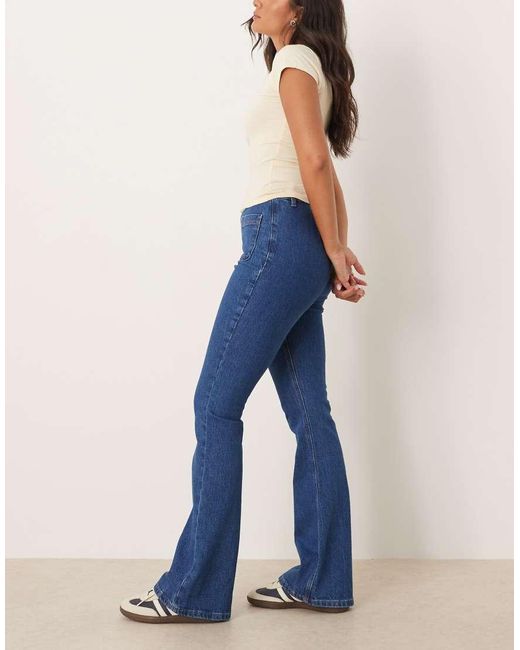 ASOS Blue Super High Waist Flare Jean With Comfort Stretch