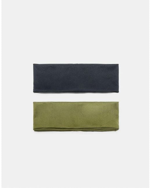 Stradivarius Blue Set Of 2 Plain Elasticated Headbands