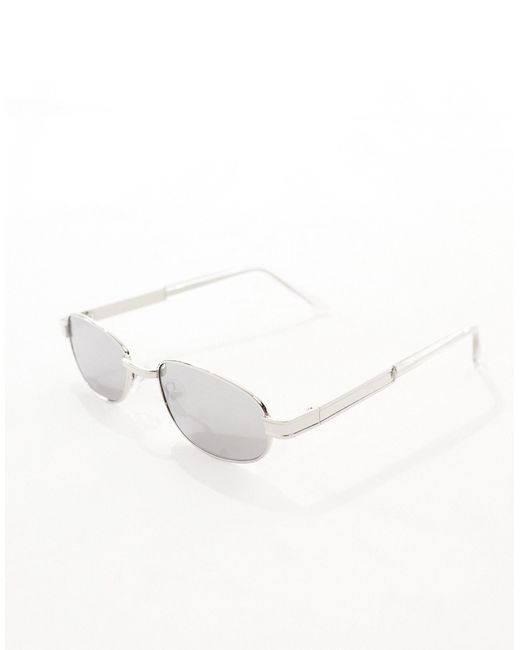 Pieces Black Oval Sunglasses With Reflective Mirror Lens