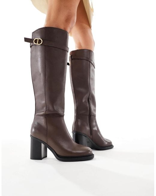 ALDO Black Curculios Block Heel Round Toe Knee Boots