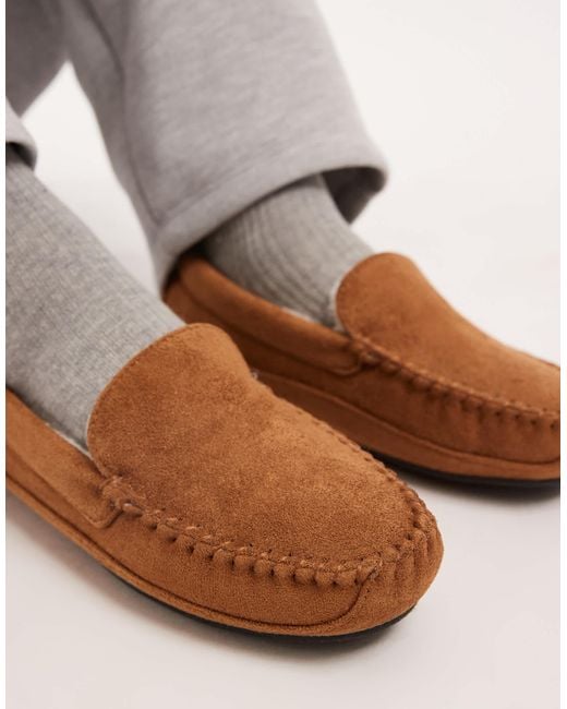 ASOS Gray Moccasin Slippers for men