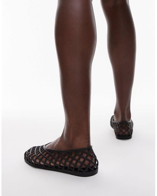 TOPSHOP Black Halo Caged Jelly Shoe