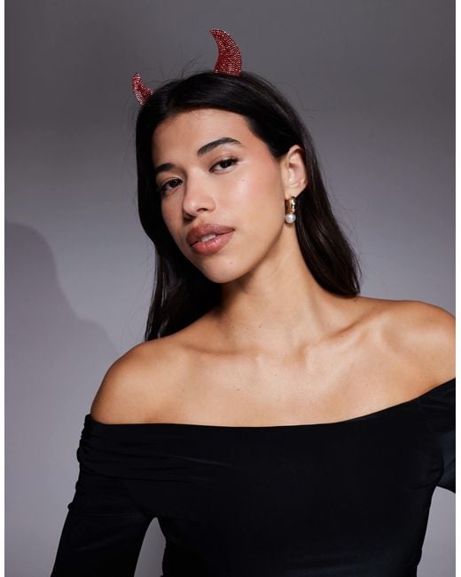 ASOS Black Halloween Headband With Devil Horns
