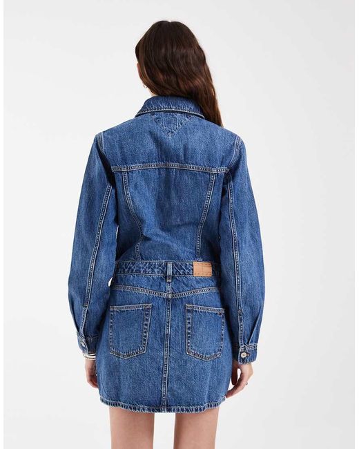 Tommy Hilfiger Blue Denim Trucker Dress