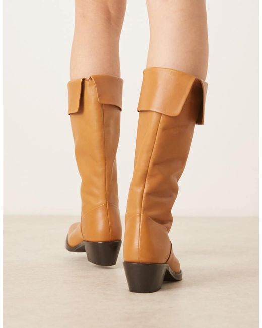 Mango Natural Heeled Knee High Boot