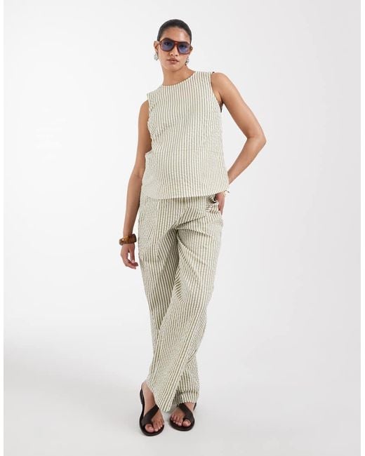 ASOS White Asos Design Maternity Seersucker Sleeveless Co-ord Top