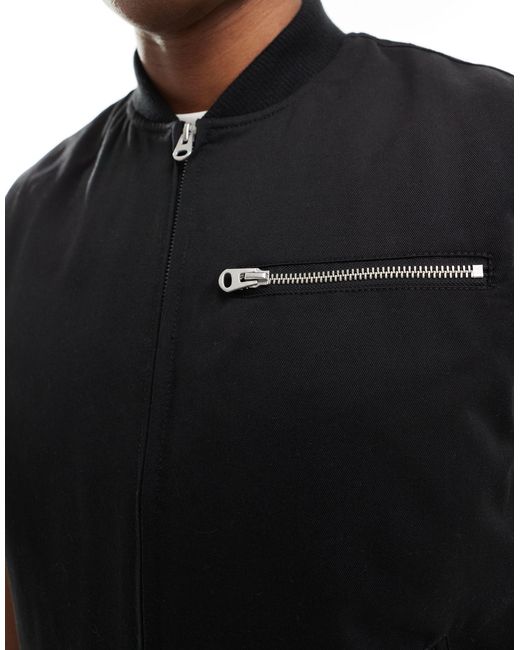Chaleco workerwear Jack & Jones de hombre de color Black