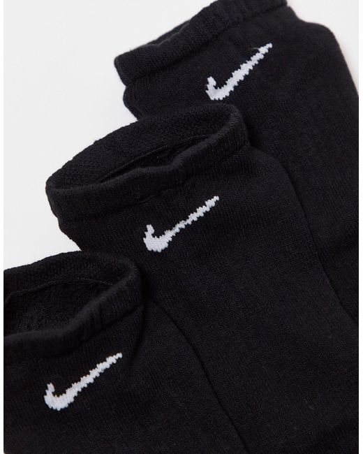 Nike Black Training Everyday Cushioned 3 Pack Sneaker Sock for men