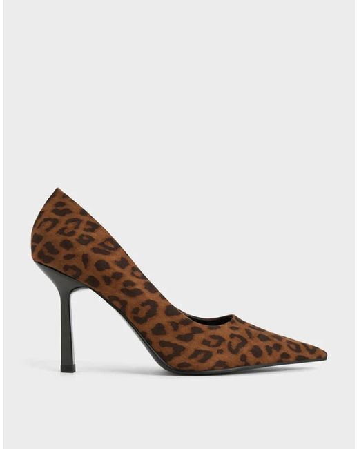 Charles & Keith Brown Leopard-Print Pointed-Toe Pumps