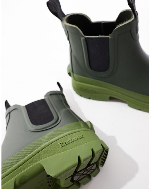 X asos - midhurst - stivali da pioggia color oliva con suola spessa di Barbour in Blue da Uomo