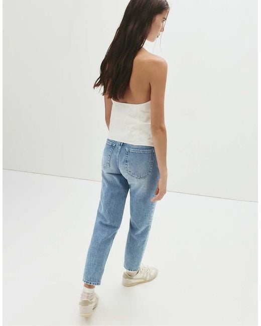 Pull&Bear Blue High-waist Mom Fit Jeans