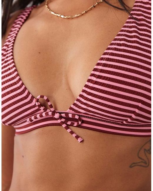 ASOS Red Fuller Bust Violet Alice Tie Front Bikini Top