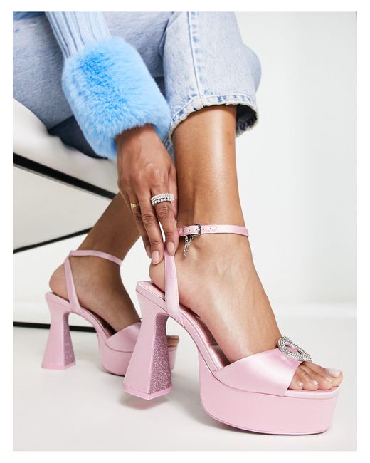 ALDO Barbie Platform Heeled Sandals in Blue | Lyst