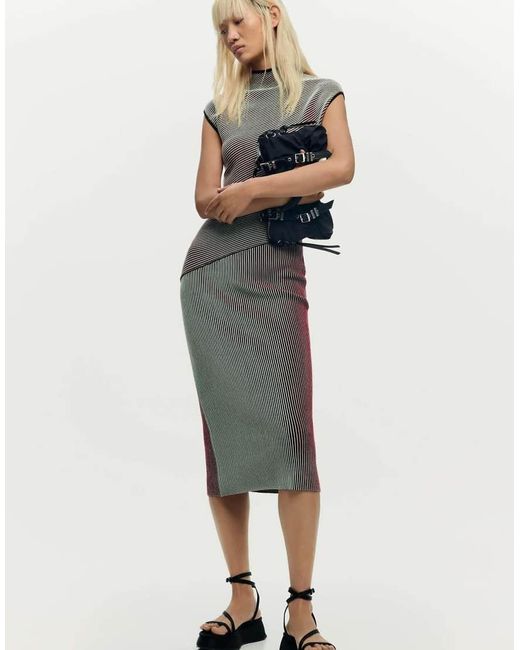 Desigual Gray Knitted Strappy Dress