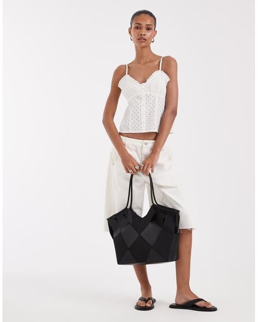 JJXX White Broderie Anglaise Cami Top