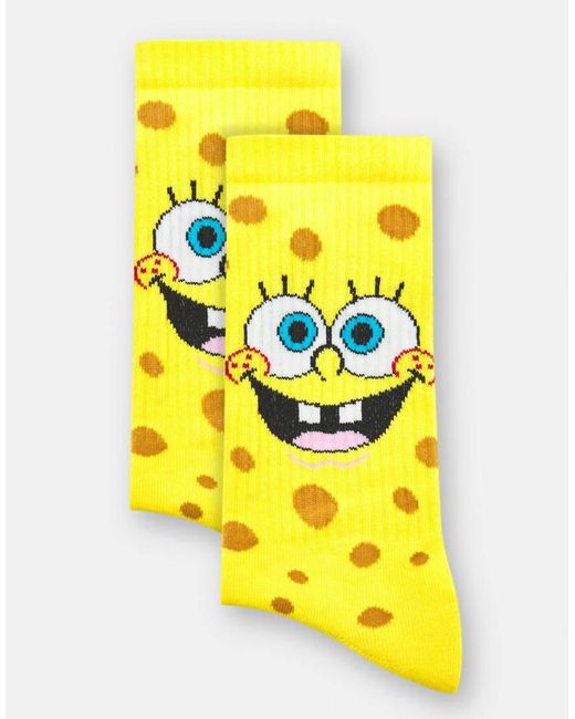 Pull&Bear Black Spongebob Squarepants Socks for men