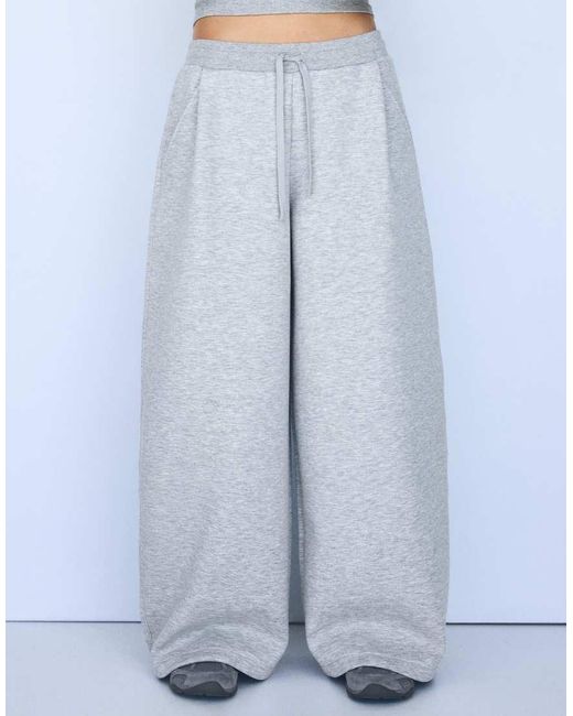 Bershka Blue Modal Barrel Trousers