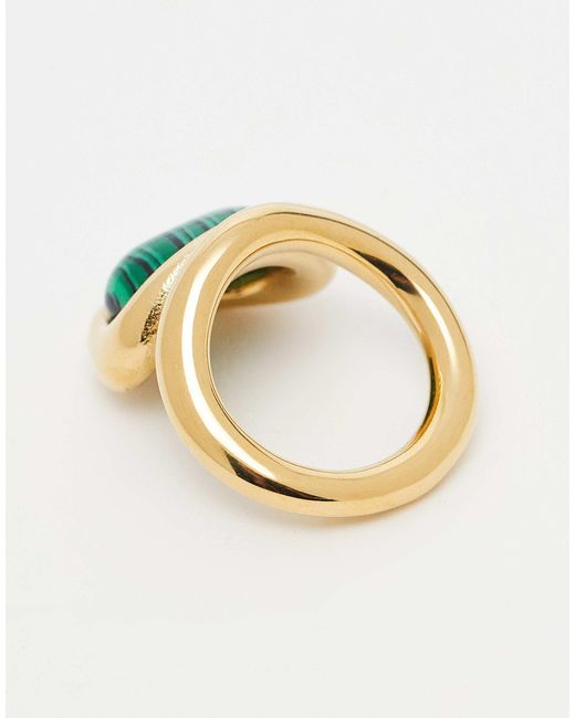Kaiia Green Exclusive Stainless Steel Abstract Cocktail Ring