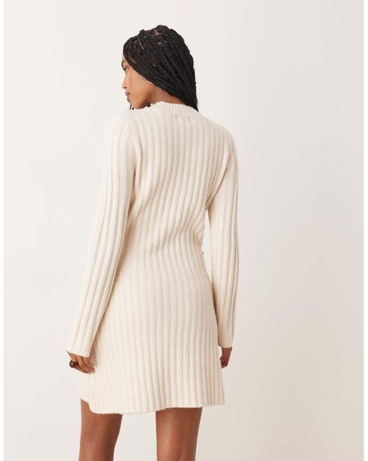 ASOS Natural Knitted Structured Mini Dress