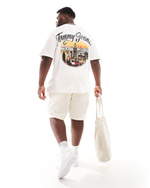 Tommy Hilfiger – big & tall – lässig geschnittenes t-shirt in White für Herren