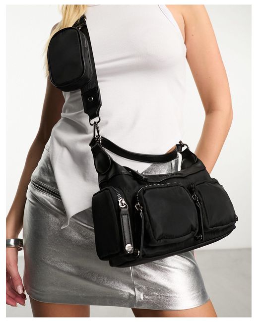 Madden Girl Black Multi Pouch Shoulder Bag