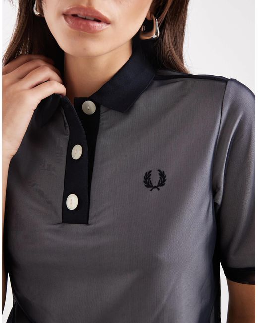 Fred Perry Gray Mesh Polo Shirt