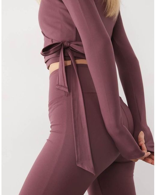 4505 Purple Ballet Wrap Long Sleeve Top