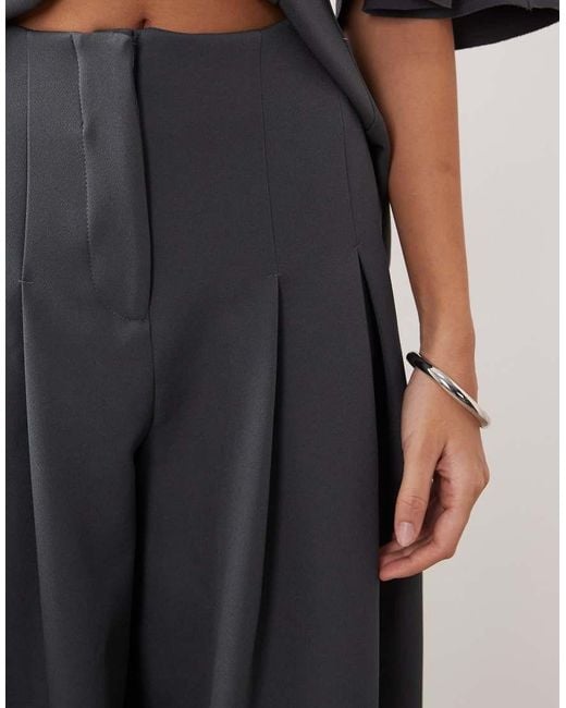 ARRANGE Gray Pleat Waist Tailored Wide Leg Trouser Co-Ord