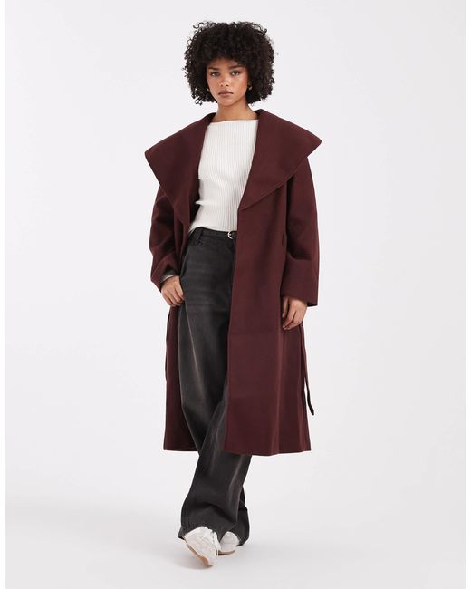 Miss Selfridge Red Formal Wrap Coat