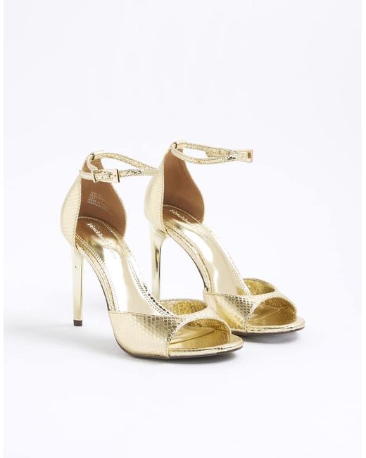 River Island Blue Closed Back Open Toe Heels