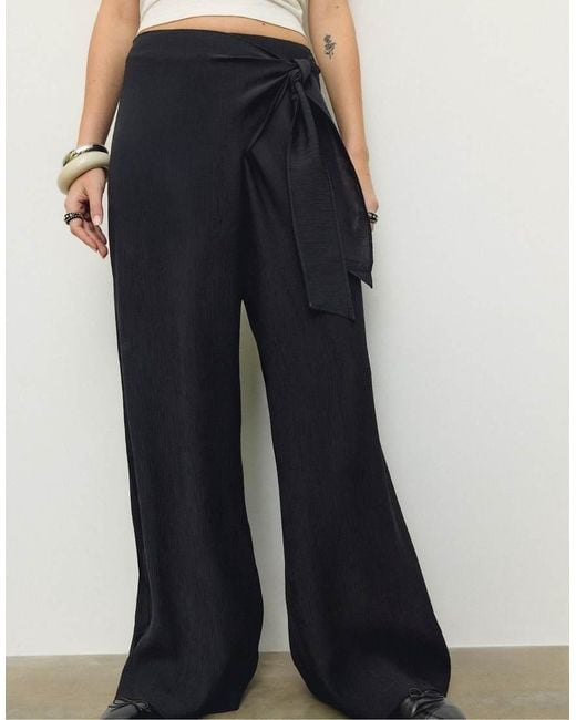 Stradivarius White Flowing Sarong Trousers