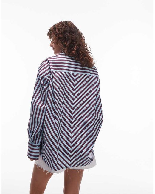 Camicia Super Oversize Taglio Lungo di TOPSHOP in Blue