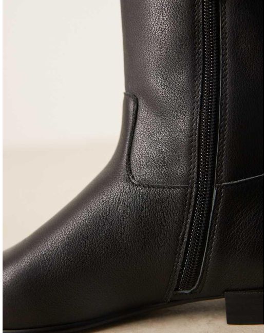 Mango Black Classic Leather Boot