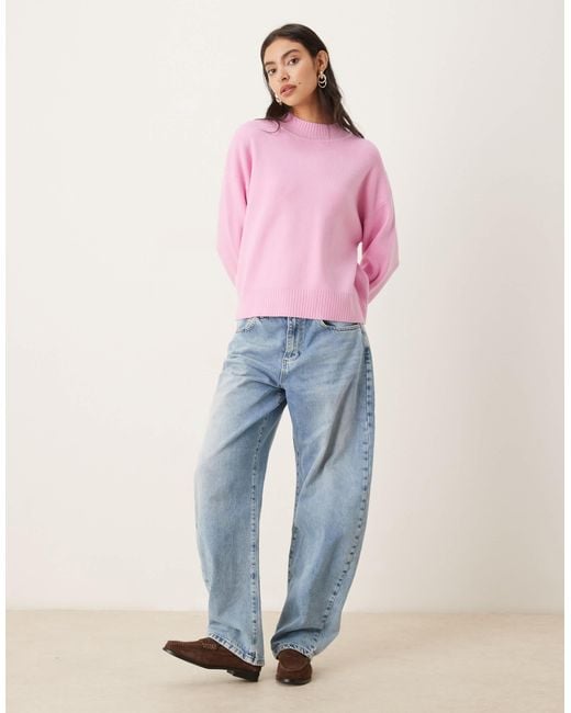 Mango Pink High Neck Jumper