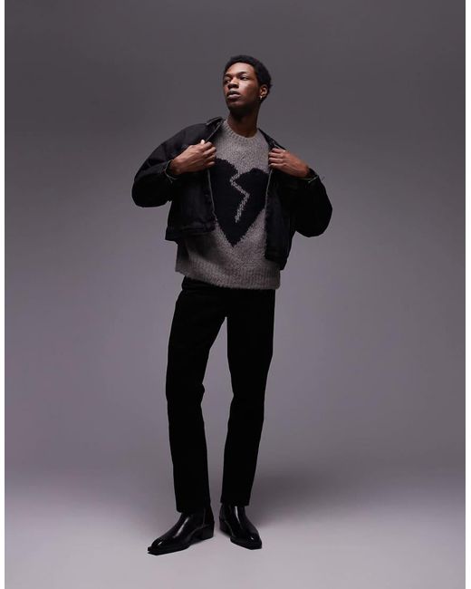 AllSaints Blue Luvheart Knitted Jumper for men