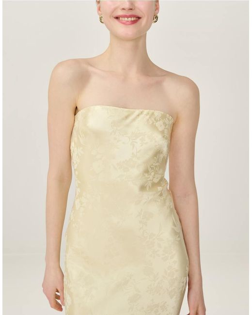 OMNES Natural Dresses Amdra Strapless Floral Maxi Dress