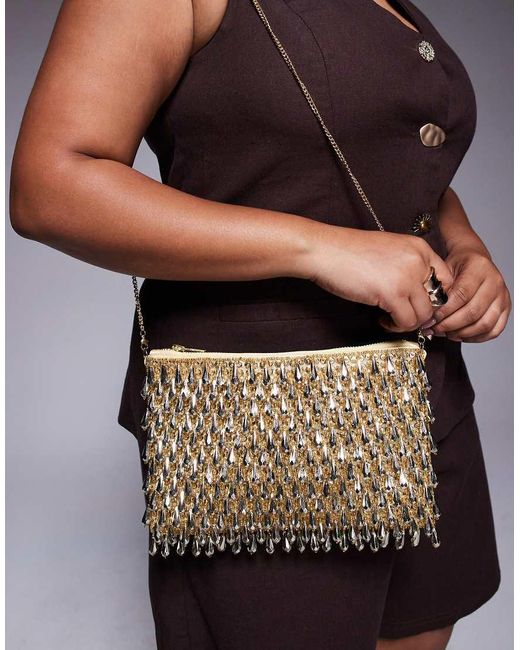 True Decadence Black Beaded Embellished Clutch Bag