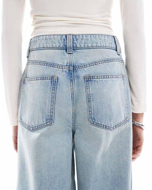 Vaqueros De Talle Alto Y Pernera Ancha Con Lavado Vintage De Asos Design Tall-Azul ASOS de color Blue
