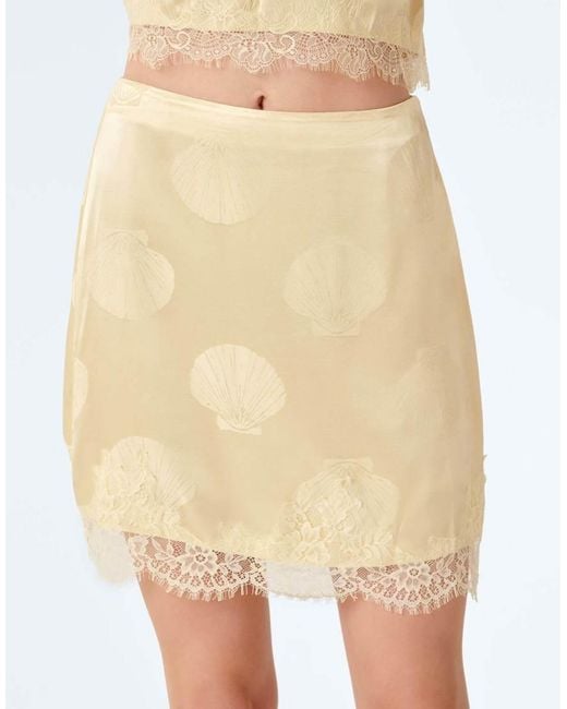 OMNES Natural Ryha Shell Print Jacquard Skirt