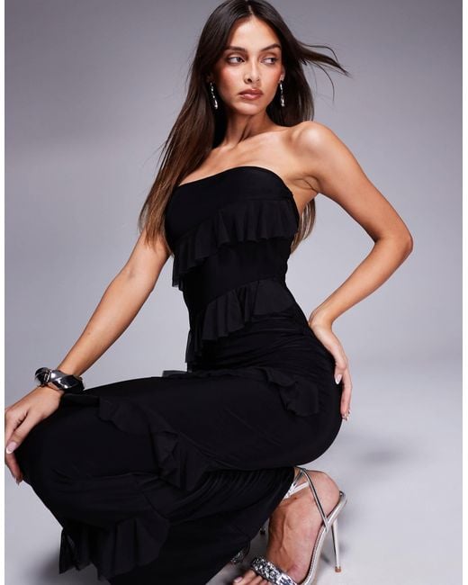 Fashionkilla Blue – trägerloses, figurformendes maxikleid