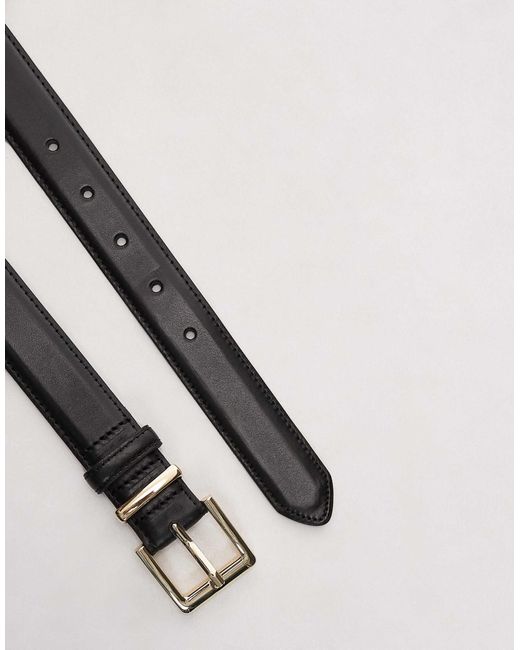 Mango Black Classic Leather Belt