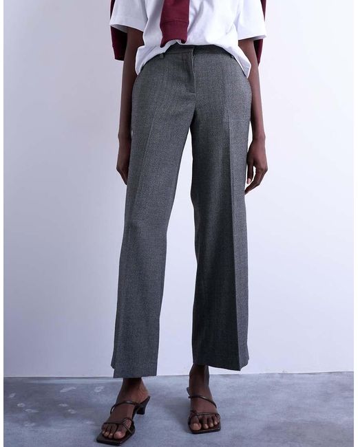 TOPSHOP Ruimvallende Broek Met Lage Taille En Rechte Pijpen in het Blue