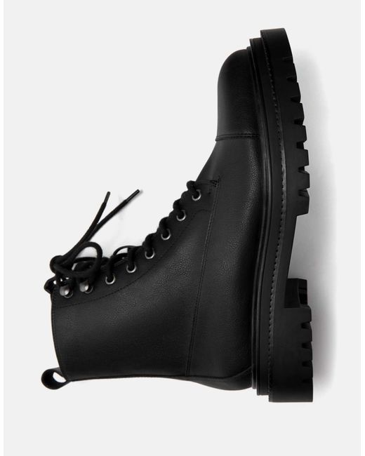 Pull&Bear – schnürstiefel in Black für Herren