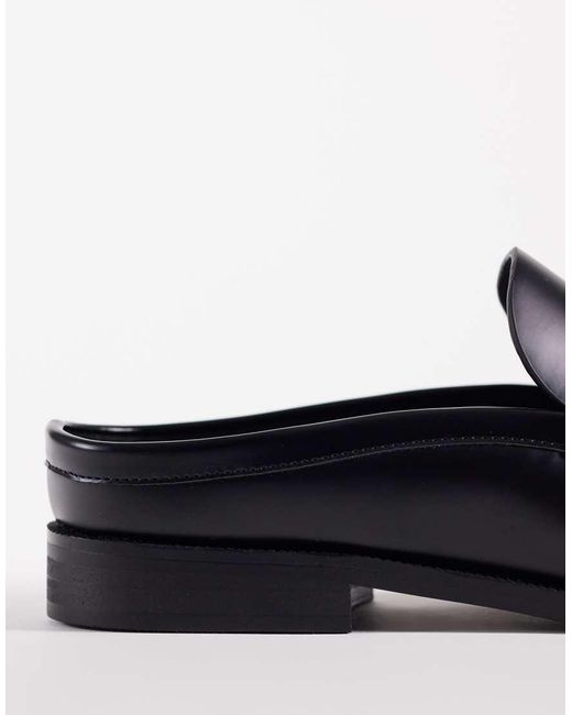 ASOS Black Mule Penny Loafers With Ruching for men