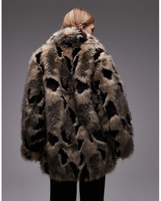 & Other Stories Gray Faux Fur Coat