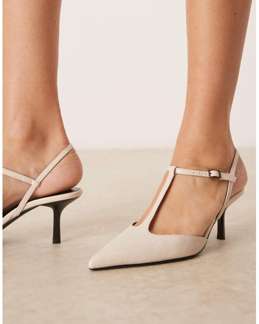 Glamorous Natural – spitze slingback-schuhe