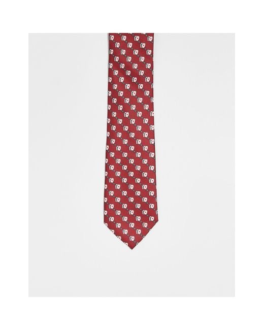 Cravate avec imprimé cartes ASOS pour homme en coloris Red